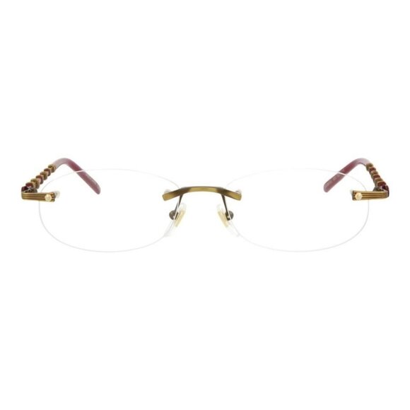 Gucci Womens Round/Oval Gold Gold Transparent Fashion Designer Eyewear - Picture 1 of 5